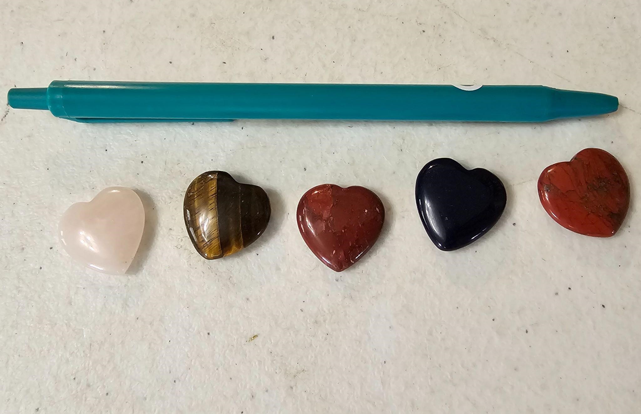 Miniature heart shaped polished rocks