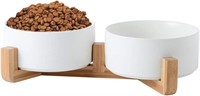 AOOTK Ceramic Cat Dog Bowls, Non-Slip Cat Bowls wi
