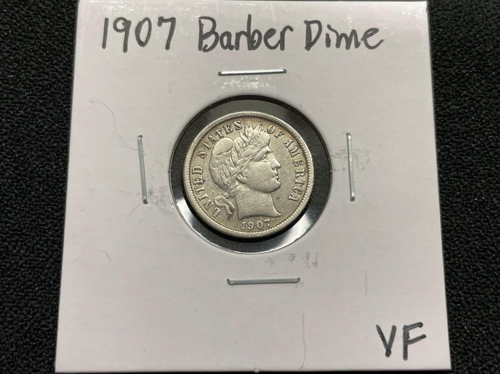 1907 Barber Dime