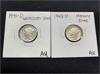 1941D & 1943D Mercury Dimes