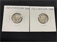 1927 & 1929D Mercury Dimes