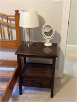 Side table end table w lamp modern & mirror