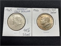 1965 & 1966 Kennedy Half Dollars