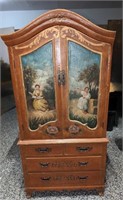 Vintage Wooden Cabinet 2 Door, 4 Drawer