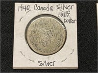 1940 Canada Silver Half Dollar
