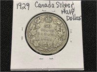 1929 Canada Silver Half Dollar