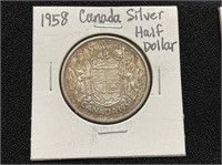 1958 Canada Silver Half Dollar