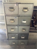 Set of 5 Metal double Filing Cabinets.