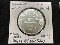 Steamboat Willie Silver Round