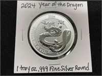 2024 Year of the Dragon Silver Round