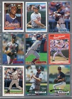 9 Atlanta Braves cards of various 1990's years: