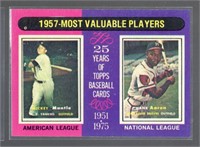 Mickey Mantle & Hank Aaron 1957 MVP 1975 Topps