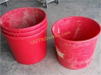 4 Red Plastic Tubs