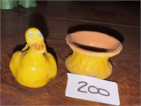 POTTERY DUCK AND POTTERY