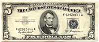 $5 Silver Certificate 1953 +New year Gifts!! .US5d