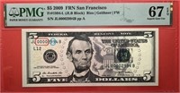 $5 RRN Note (San Francisco)PMG 67,Fancy SN!!.UZ70
