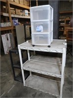 3-drawer Cart, 2 Plastic Shelves 39x35x14,