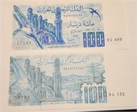 ALGERIA 100 Dinars 1981 & 82, P.131&132 UNC.Al10