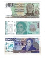 Argentina 1,10,50 Pesos Replacement Notes.RA3