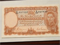 Australia 10 Shillings Note-Orange Signature.AU2??