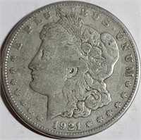 1921 "S" - MORGAN SILVER DOLLAR (20)