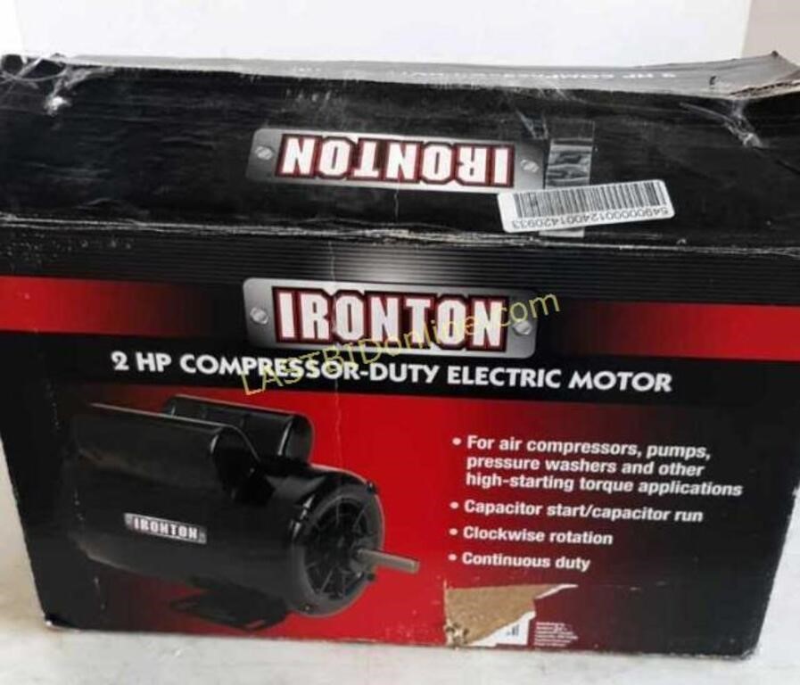 Ironton 2 HP Compressor-Duty Elec Motor