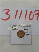 1910 U.S.Mint Gold $2.50 Indian Head Coin