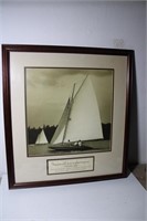 Vintage Framed SailBoat Artwork 22 x 24