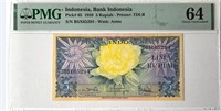 Indonesia,5 Rupiah(1959)PMG 64 UNC+Gift!.InAz