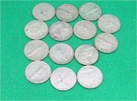 14x Silver 10 Cent Dimes Canada W/ 1967 Centennial