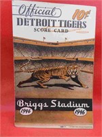 1946 Detroit Tigers Baseball Scorecard w DiMaggio