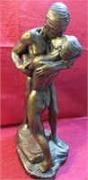 Retro Nude Chalkware The Lovers Groovy Statue 20"