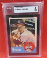 1963 Topps Graded Bob Uecker Baseball Card KSA 4