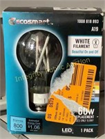 Ecosmart 60W LED White Filament Bulb A19
