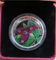 2014 Canada Mint Red Trillium 20 Dollar Silver