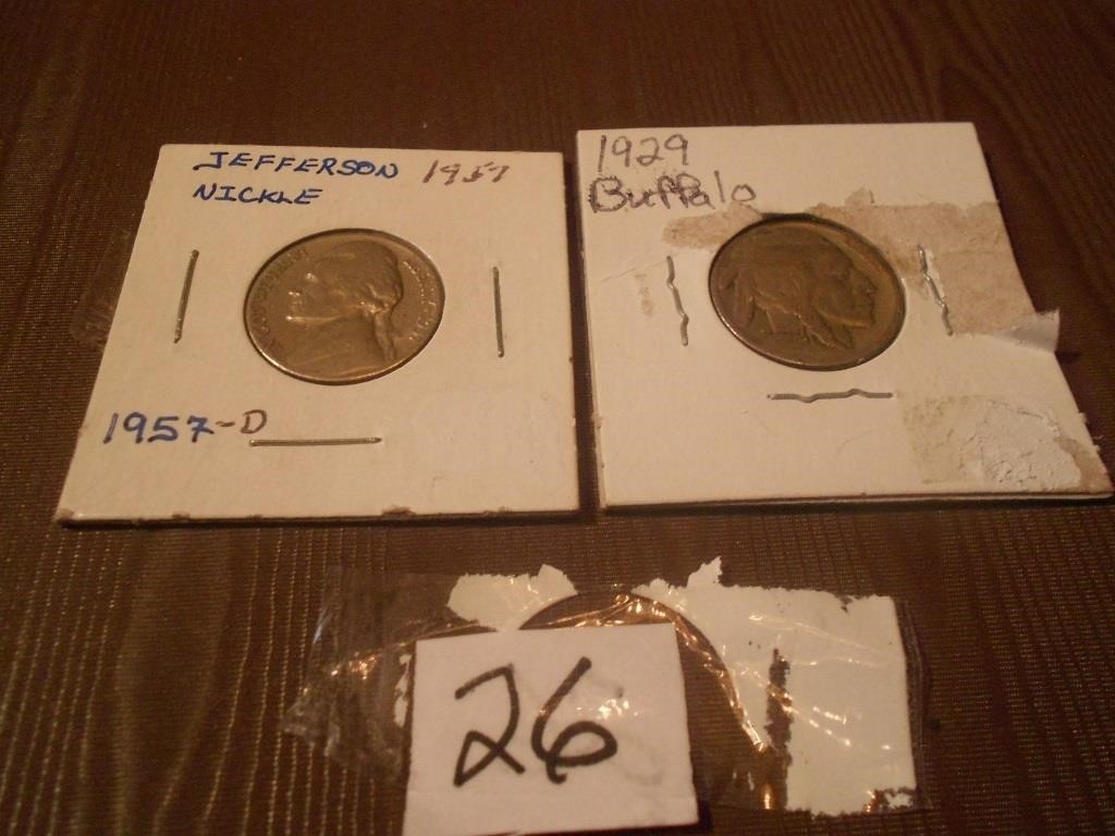 57D Jefferson & 29 Buffalo Nickel
