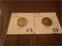 1928 & 1929 Buffalo Nickels