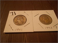 1942S & 1943 Silver Quarters