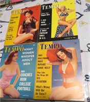 1950's Lot 4 Tempo Mini Pinups Cover Magazines