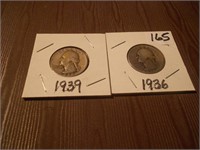 1939 & 1936 Silver Quarter