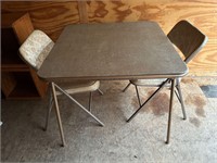 CARD TABLE AND 2 CHAIRS