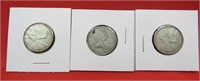 1944 & 1962 & 1963 Canada Silver Quarters Coins
