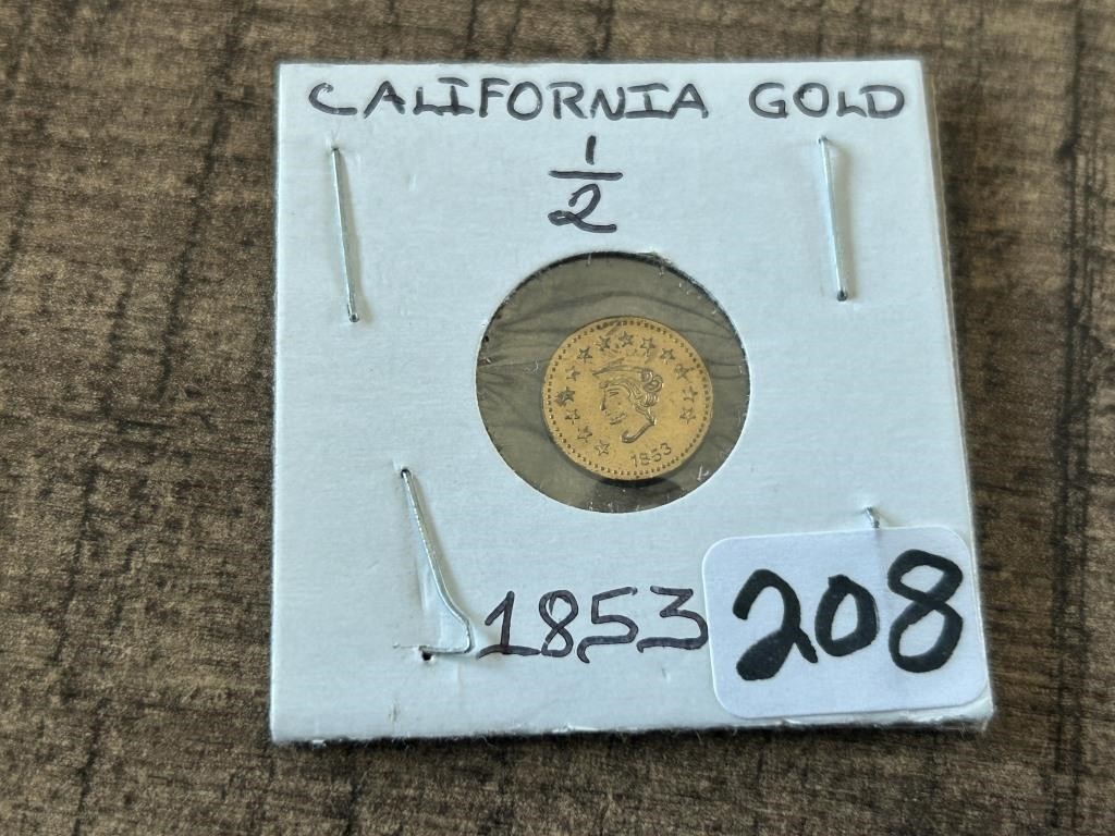 1853 California Gold 1/2 Token