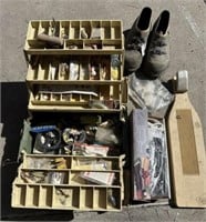 Tackle Box w/contents, Rubber Over Shoe,