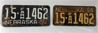 1953 & 1954 License Plates