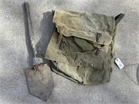 Army Green Back Pack & Shovel