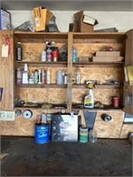 All items in Cupboard & misc. shelf above & below