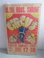 Vintage Circus Broadside Clyde Bros. Shrine Poster