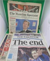 5x Newspapers Wayne Gretzky Retirement Y2K +++