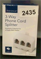 Insignia 3-Way Phone Cord Splitter